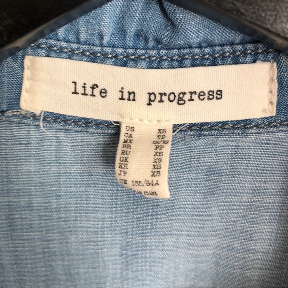 Split Back Denim Button Down - Picture 4 of 9